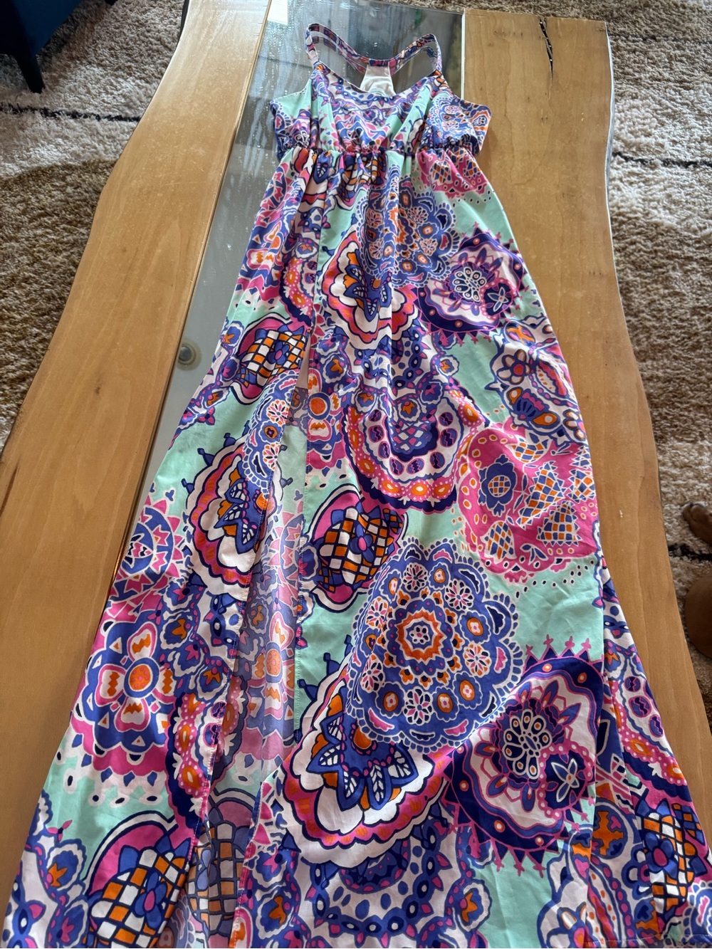 Floral Boho Maxi — Mint, Purple & Pink